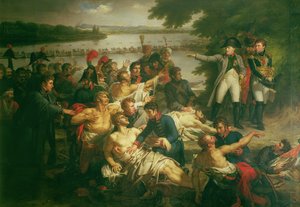 Rückkehr Napoleons (1769-1821) zur Insel Lobau nach der Schlacht von Essling, 23. Mai 1809, 1812